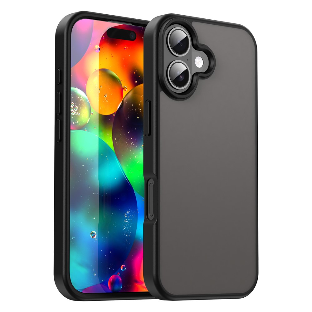 For iPhone 17 Case Skin Touch Matte Anti Drop TPU PC Phone Back Cover - Black