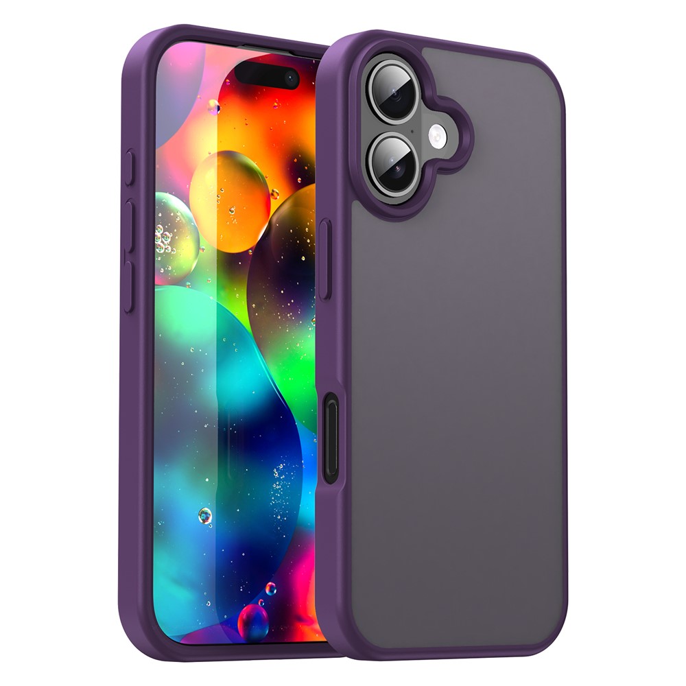 For iPhone 17 Case Skin Touch Matte Anti Drop TPU PC Phone Back Cover - Purple