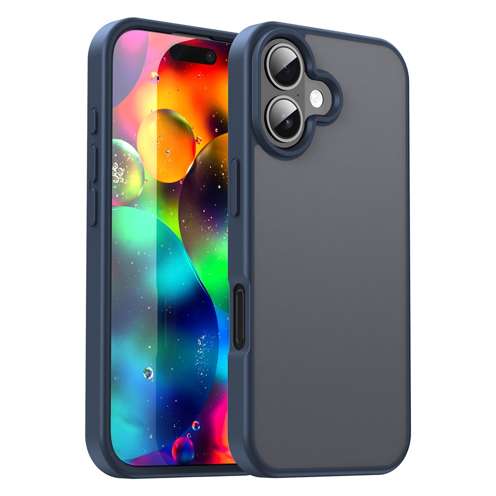 For iPhone 17 Case Skin Touch Matte Anti Drop TPU PC Phone Back Cover - Blue