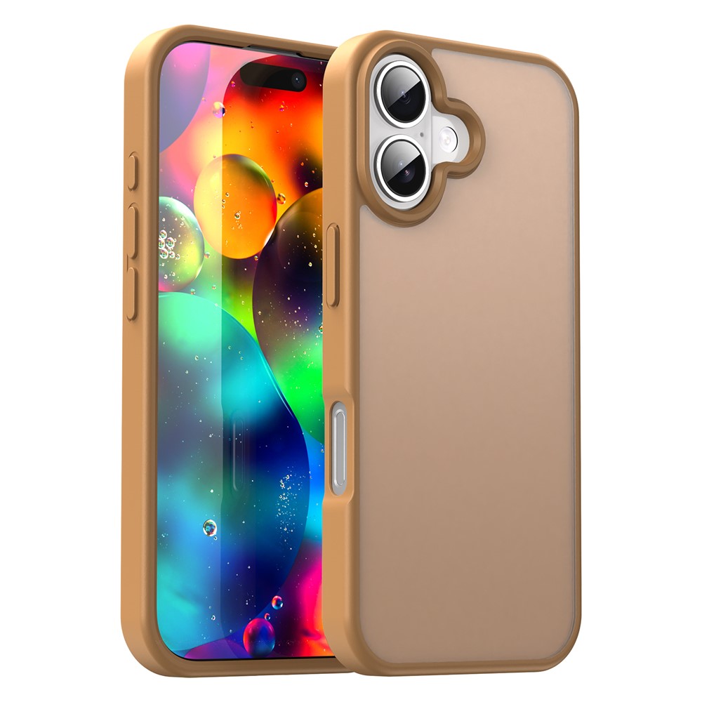 For iPhone 17 Case Skin Touch Matte Anti Drop TPU PC Phone Back Cover - Desert Gold