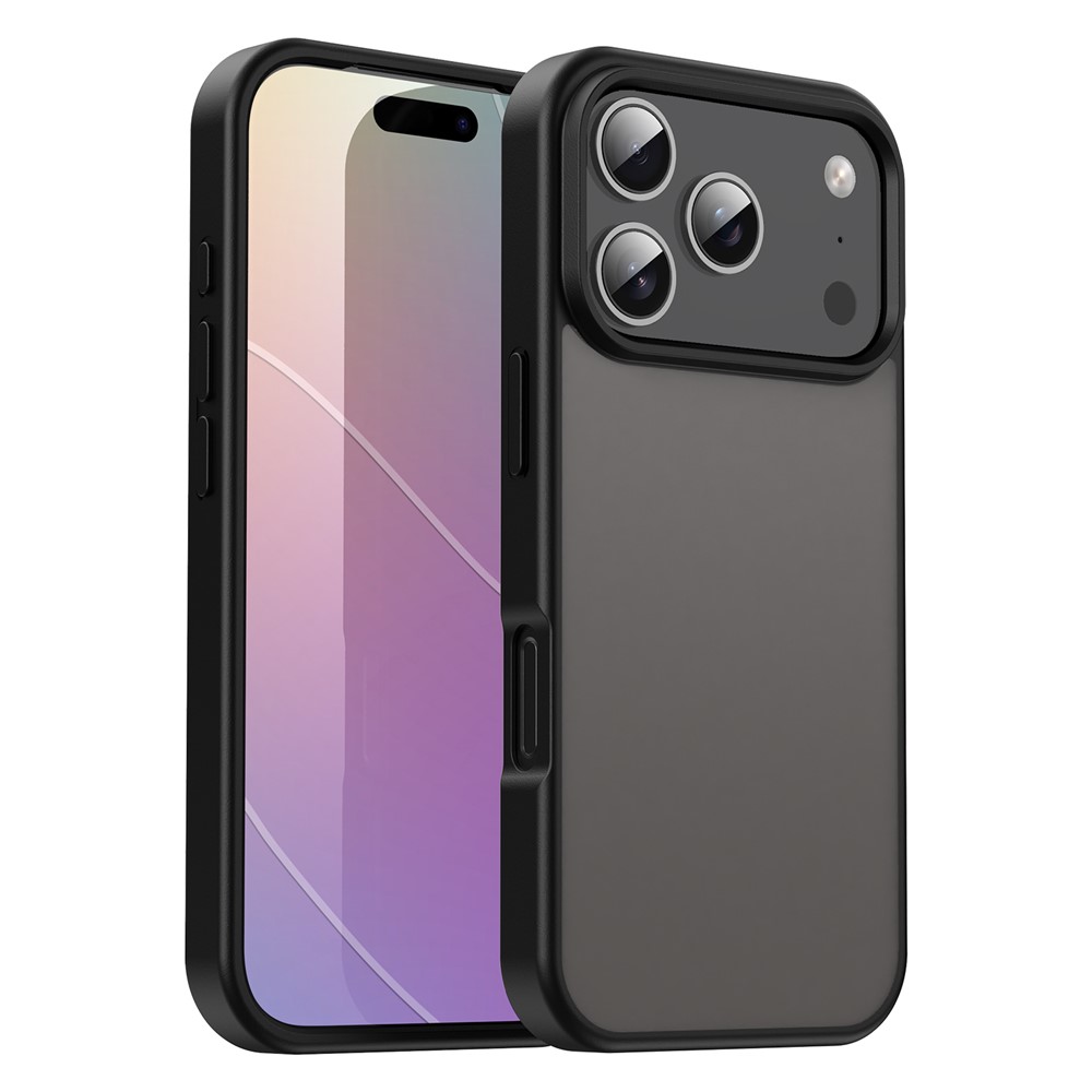 For iPhone 17 Pro Case Skin Touch Matte Anti Drop TPU PC Phone Back Cover - Black