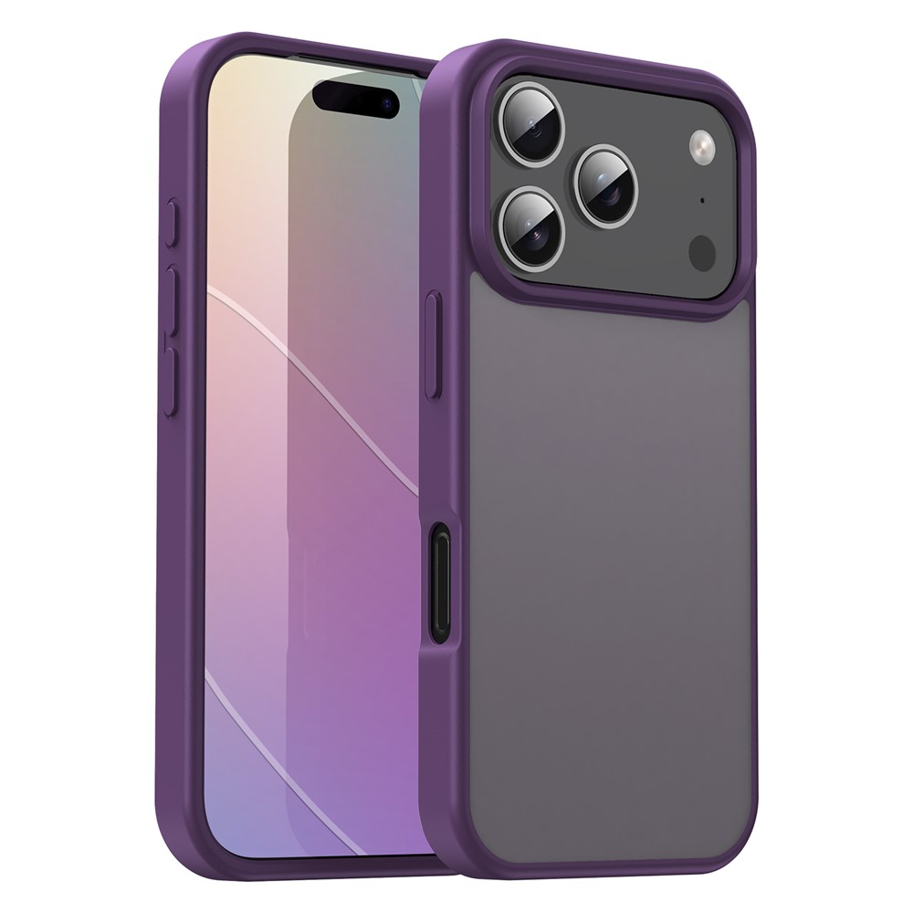 For iPhone 17 Pro Case Skin Touch Matte Anti Drop TPU PC Phone Back Cover - Purple