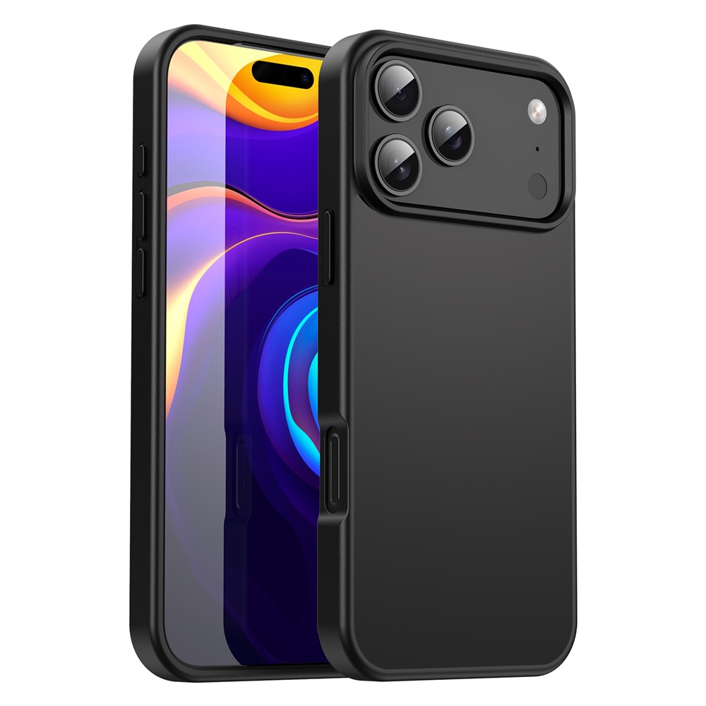 For iPhone 17 Pro Max Case Skin Touch Matte Anti Drop TPU PC Phone Back Cover - All Black