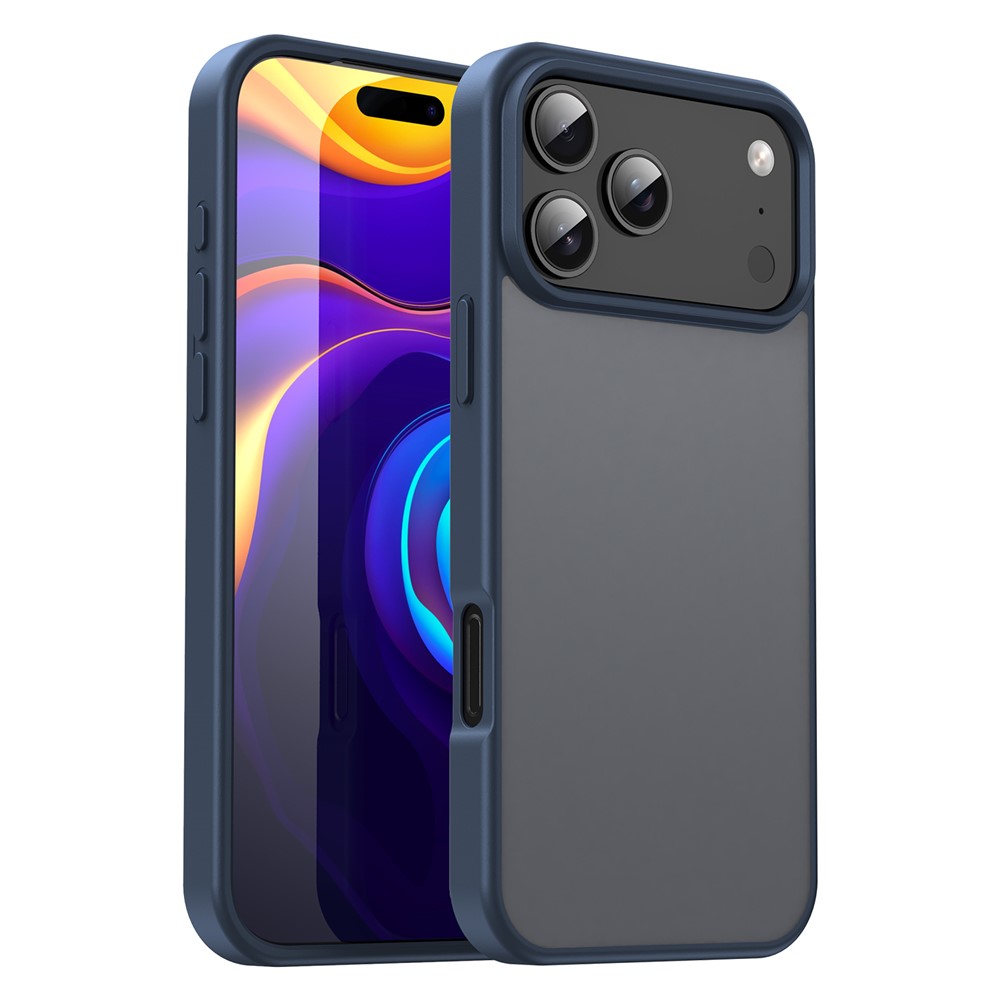 For iPhone 17 Pro Max Case Skin Touch Matte Anti Drop TPU PC Phone Back Cover - Blue