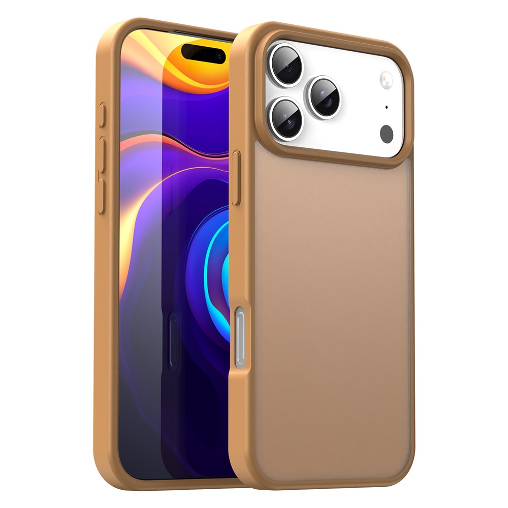 For iPhone 17 Pro Max Case Skin Touch Matte Anti Drop TPU PC Phone Back Cover - Desert Gold