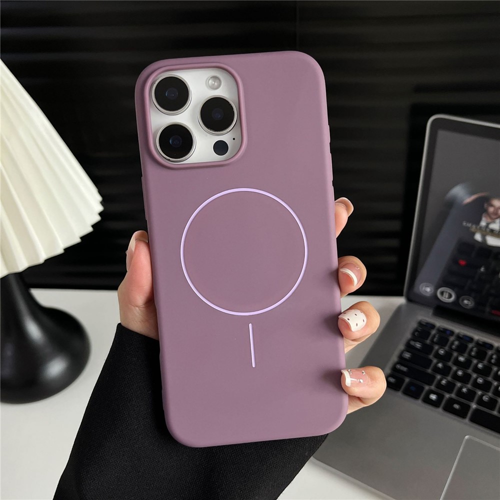 Bulk Buy For iPhone 15 Pro TPU Phone Case Compatible with MagSafe Matte Back Cover - Purple