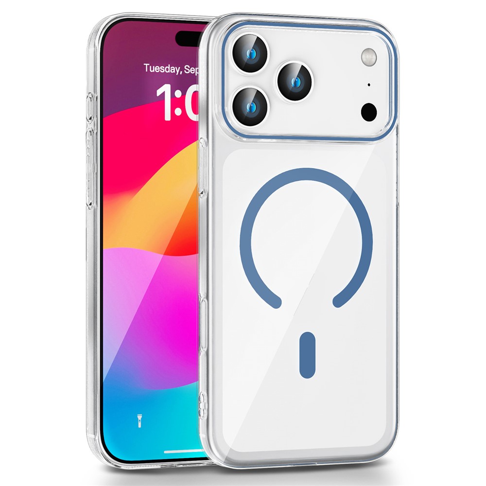 Bulk Purchasing For iPhone 17 Pro Max Clear Phone Case Compatible with MagSafe PC TPU Back Cover - Blue