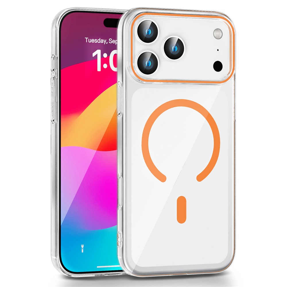 Bulk Purchasing For iPhone 17 Pro Max Clear Phone Case Compatible with MagSafe PC TPU Back Cover - Orange