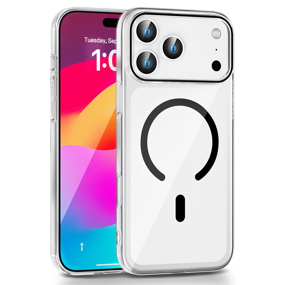 Bulk Purchasing For iPhone 17 Pro Max Clear Phone Case Compatible with MagSafe PC TPU Back Cover - Black