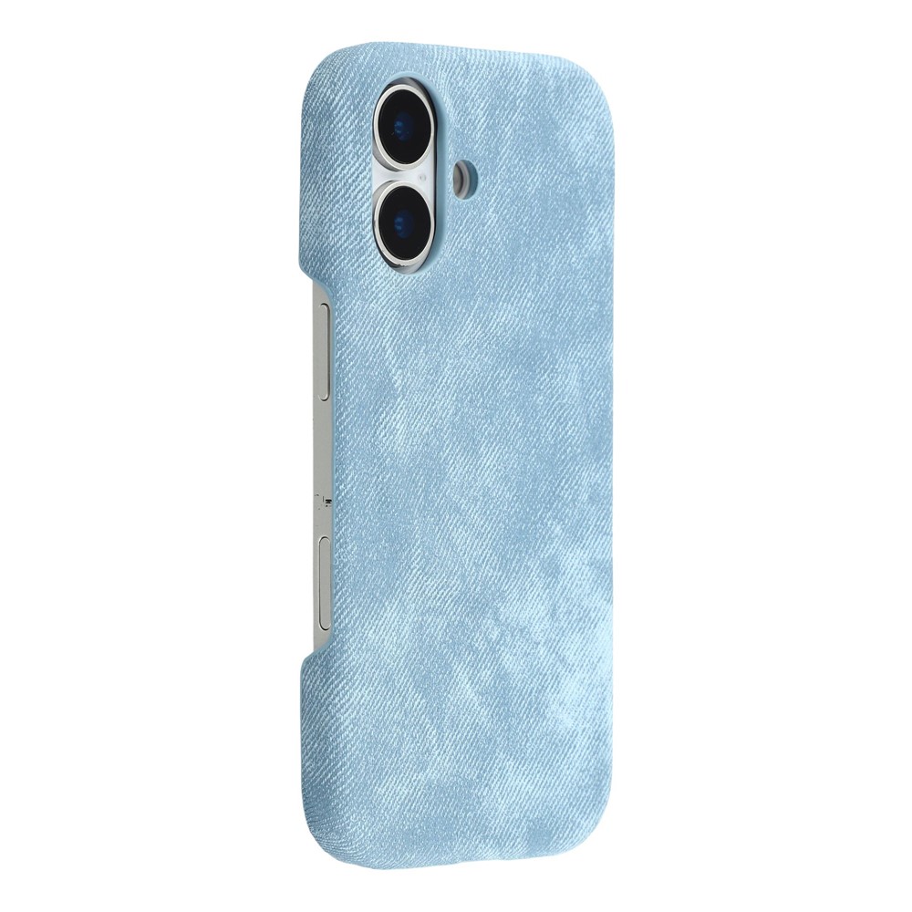 For iPhone 17 Magnetic Case Denim Cloth Texture Leather + PC Shockproof Phone Cover - Baby Blue