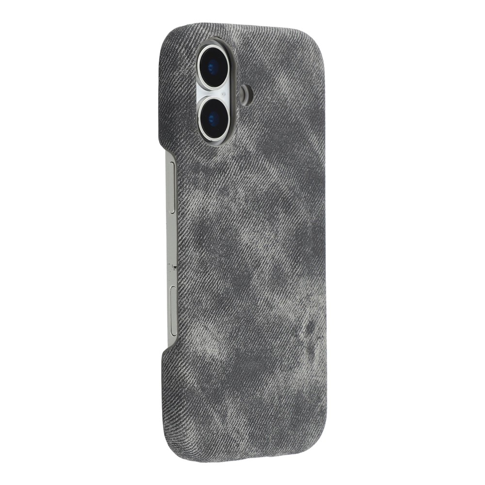 For iPhone 17 Magnetic Case Denim Cloth Texture Leather + PC Shockproof Phone Cover - Dark Grey
