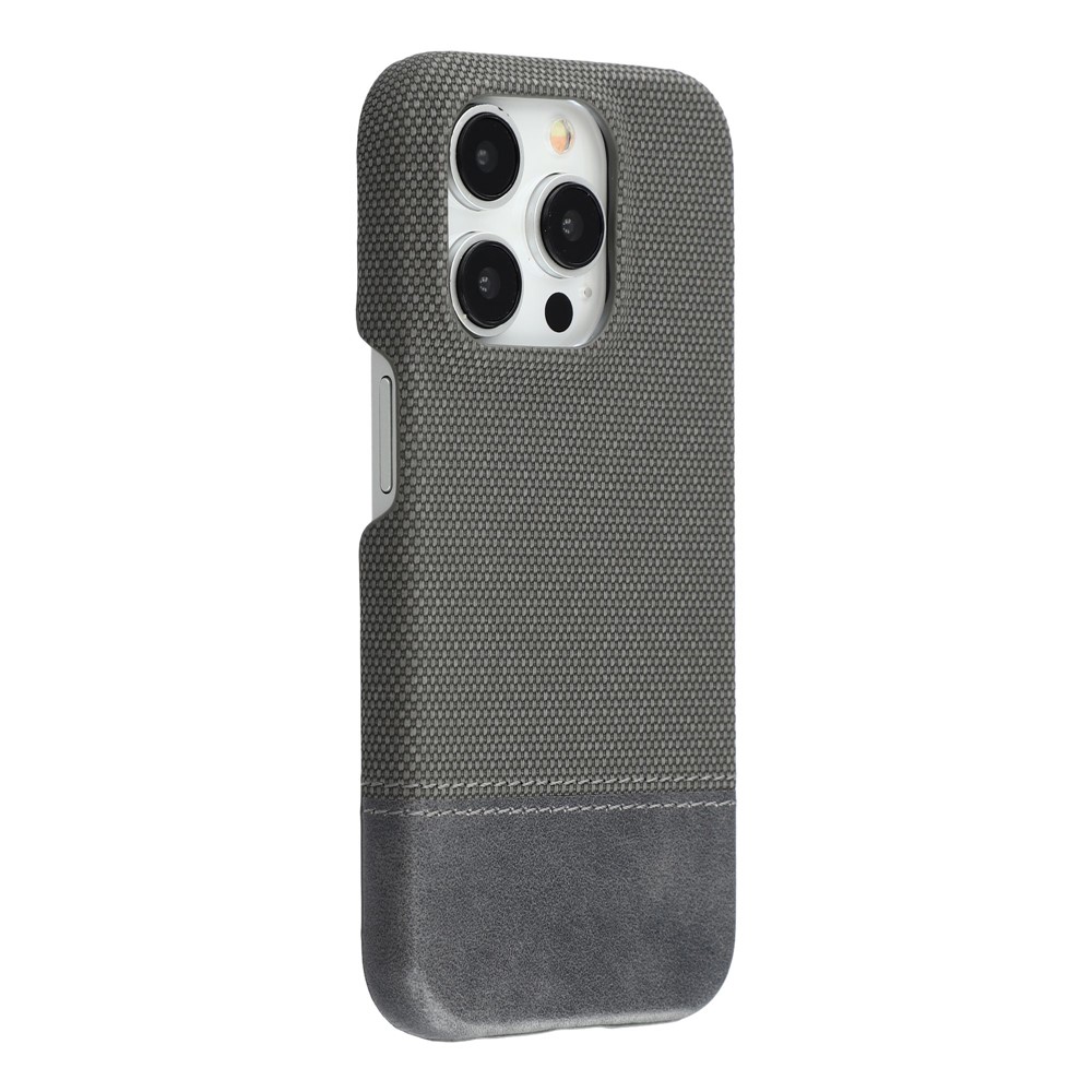 For iPhone 12 Pro Max Case PU Leather + PC Splicing Anti-Slip Phone Cover - Grey
