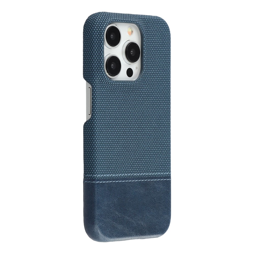 For iPhone 12 / 12 Pro Case PU Leather + PC Splicing Anti-Slip Phone Cover - Blue
