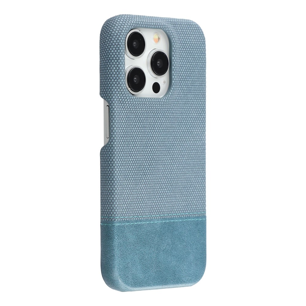 For iPhone 12 / 12 Pro Case PU Leather + PC Splicing Anti-Slip Phone Cover - Baby Blue