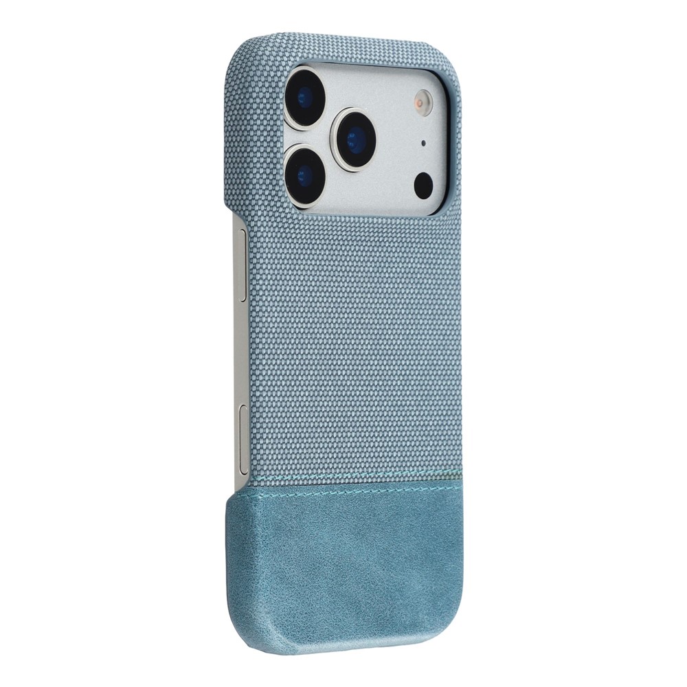 For iPhone 17 Pro Case PU Leather + PC Splicing Anti-Slip Phone Cover - Baby Blue
