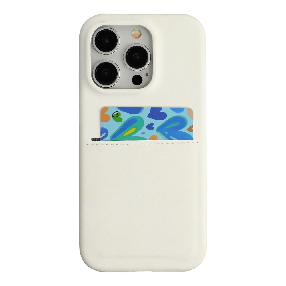 For iPhone 14 Pro Case Skin-Touch Leather + PC Phone Cover with Card Slot - White