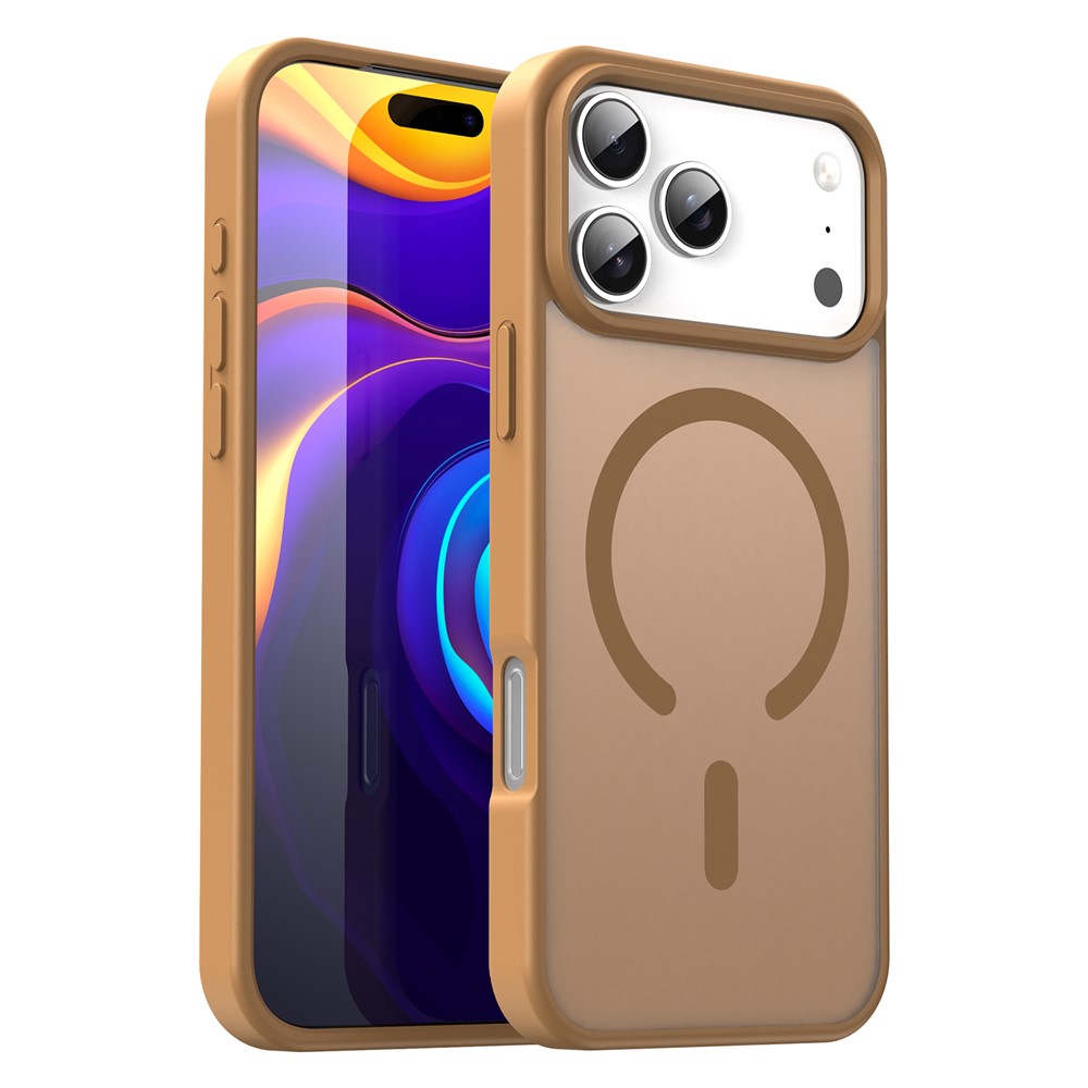 Bulk Purchasing For iPhone 17 Pro Max Case Compatible with MagSafe Skin Touch Matte TPU PC Phone Back Cover - Desert Gold