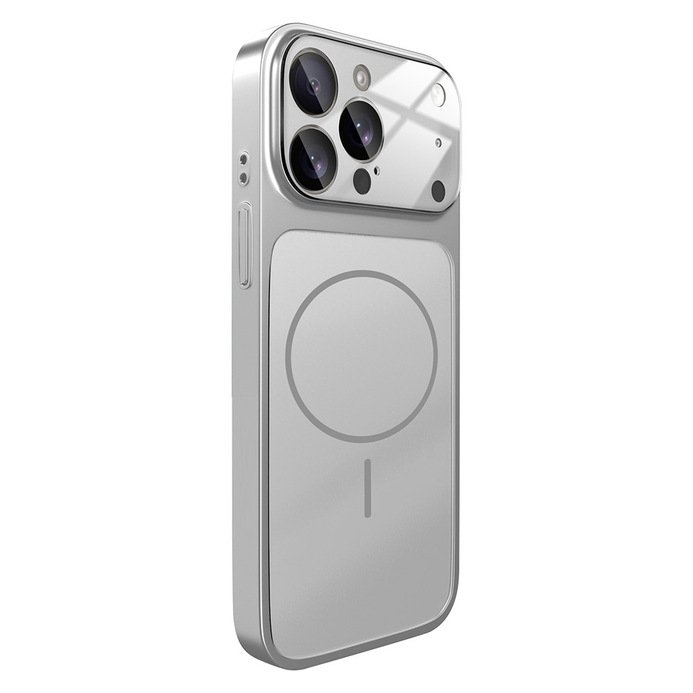 Bulk Purchasing For iPhone 15 Pro Max Magnetic Case Transfer to 17 Pro Max PC Phone Cover with AG Corning Glass Lens Film - Titanium Silver