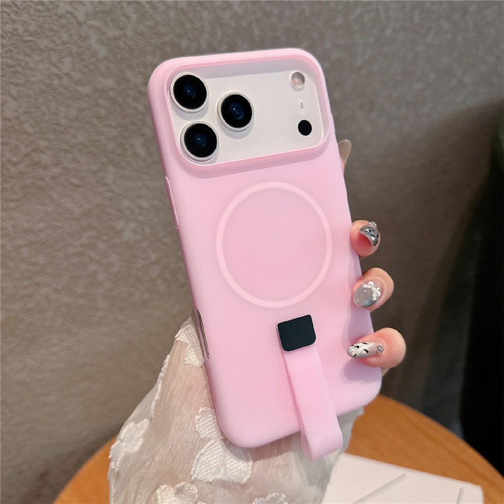 For iPhone 17 Pro Max Case Compatible with MagSafe Candy Color PC Phone Back Cover with Ring Strap - Purple