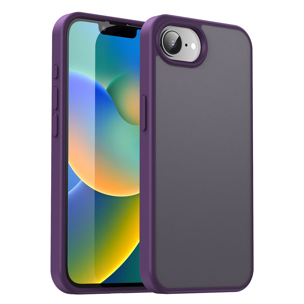 For iPhone 16e Case Skin Touch Matte Anti Drop TPU PC Phone Back Cover - Purple