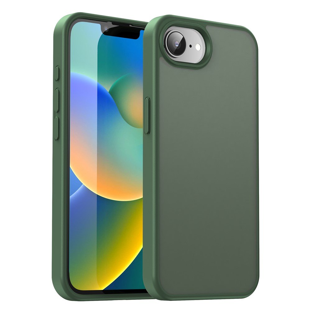 For iPhone 16e Case Skin Touch Matte Anti Drop TPU PC Phone Back Cover - Olive Green