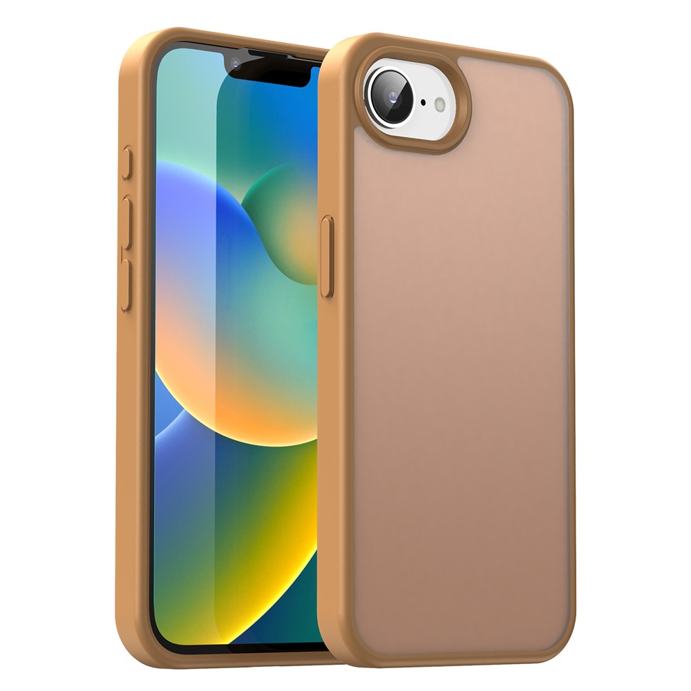 For iPhone 16e Case Skin Touch Matte Anti Drop TPU PC Phone Back Cover - Desert Gold