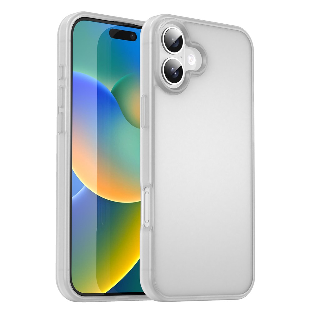 For iPhone 16 Case Skin Touch Matte Anti Drop TPU PC Phone Back Cover - Matte White