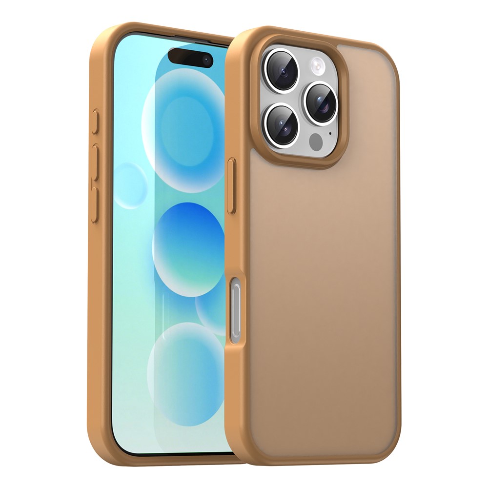 For iPhone 16 Pro Case Skin Touch Matte Anti Drop TPU PC Phone Back Cover - Desert Gold