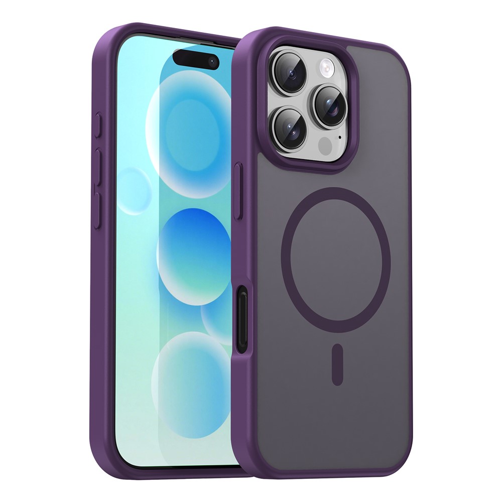 Bulk Purchasing For iPhone 16 Pro Case Compatible with MagSafe Skin Touch Matte TPU PC Phone Back Cover - Purple