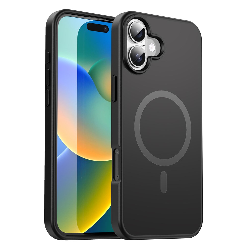 Bulk Purchasing For iPhone 16 Case Compatible with MagSafe Skin Touch Matte TPU PC Phone Back Cover - All Black