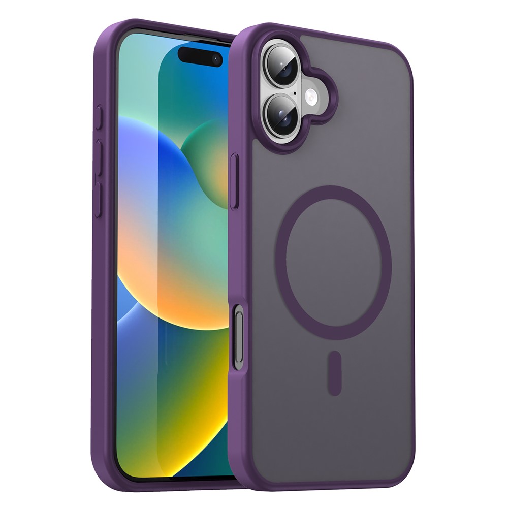 Bulk Purchasing For iPhone 16 Case Compatible with MagSafe Skin Touch Matte TPU PC Phone Back Cover - Purple