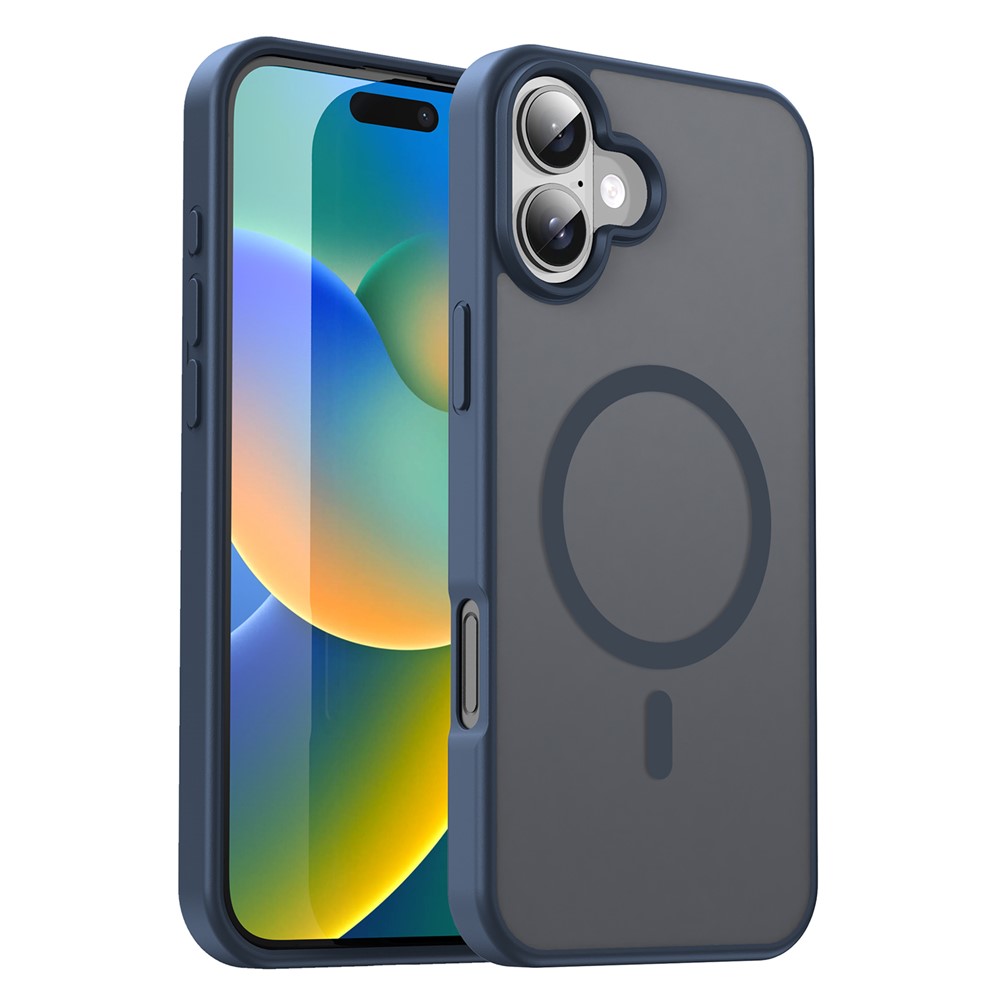 Bulk Purchasing For iPhone 16 Case Compatible with MagSafe Skin Touch Matte TPU PC Phone Back Cover - Blue