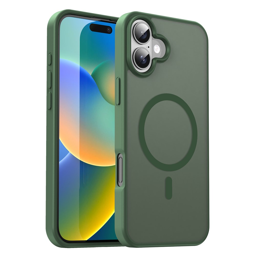 Bulk Purchasing For iPhone 16 Case Compatible with MagSafe Skin Touch Matte TPU PC Phone Back Cover - Olive Green