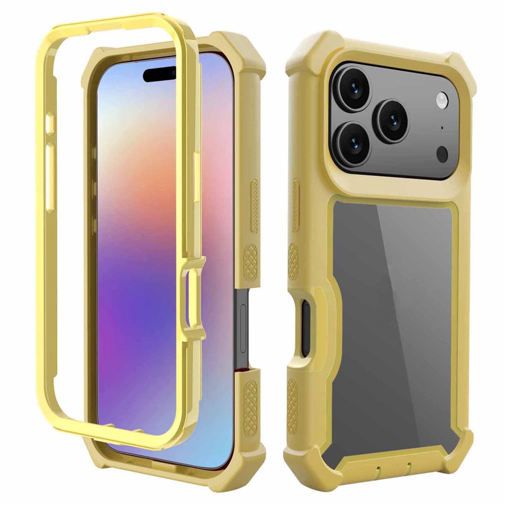 For iPhone 17 Pro Case Reinforced Corner Design TPU + PC Shockproof Phone Cover - Gold