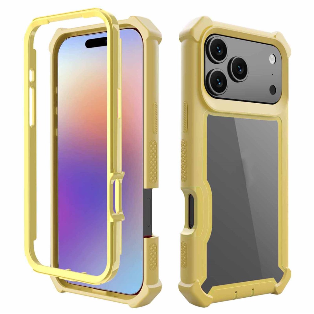 For iPhone 17 Pro Max Case Reinforced Corner Design TPU + PC Shockproof Phone Cover - Gold
