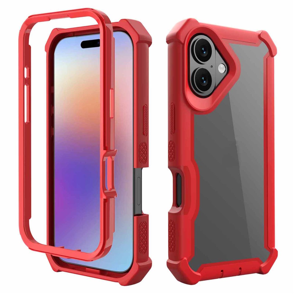 For iPhone 17 Case Reinforced Corner Design TPU + PC Shockproof Phone Cover - Red