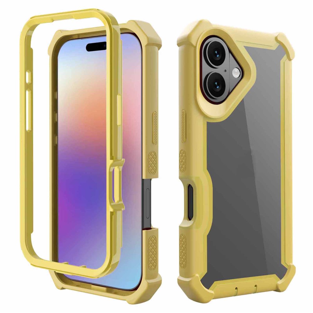 For iPhone 17 Case Reinforced Corner Design TPU + PC Shockproof Phone Cover - Gold