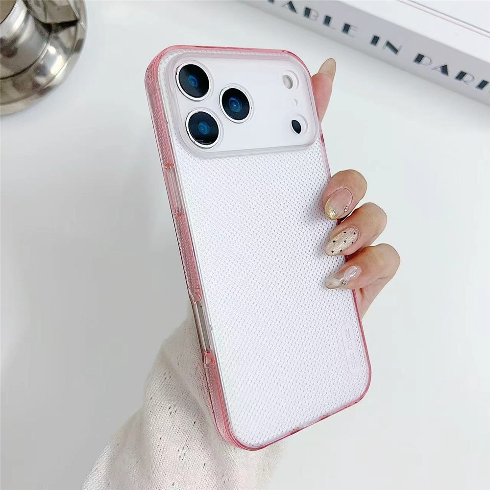 For iPhone 17 Pro Case 3 in 1 Clear Shockproof TPU PC Phone Back Cover - Pink