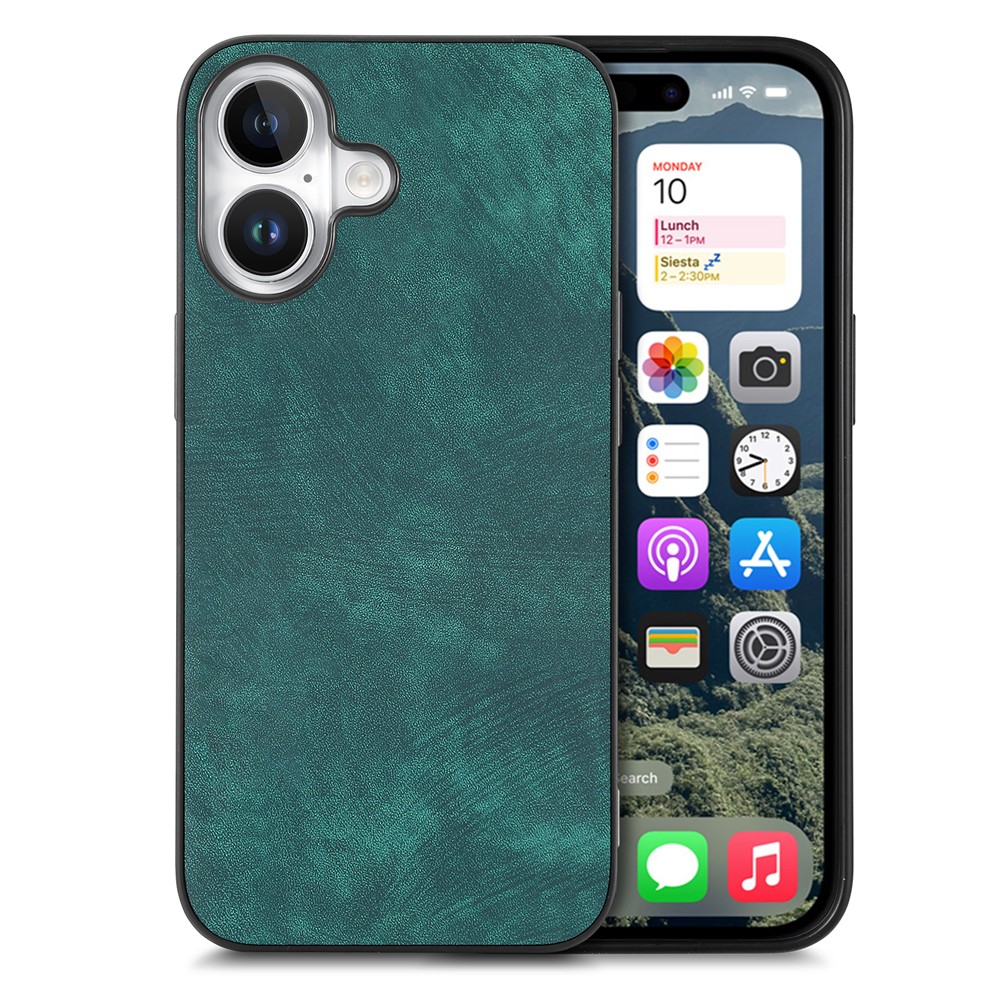 For iPhone 17 Case Shockproof Slim Retro Leather Phone Back Cover - Green
