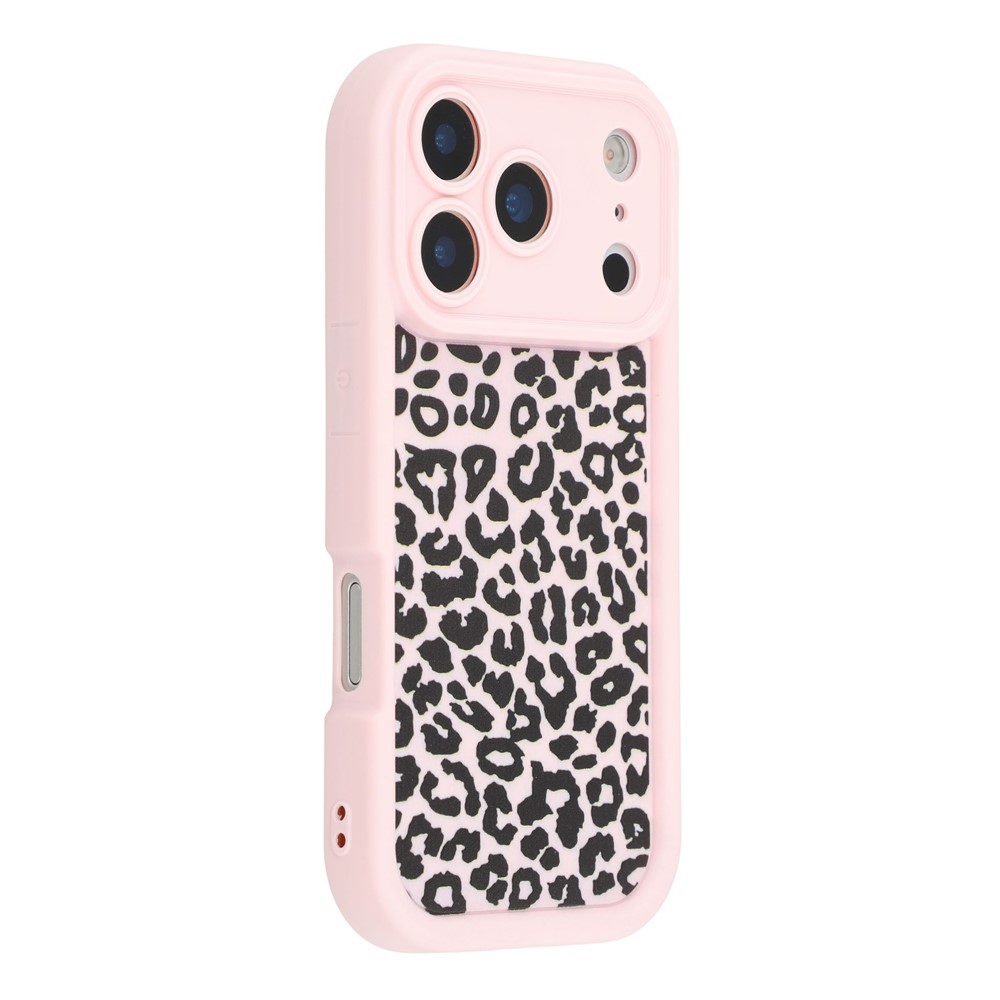 For iPhone 17 Pro Max Case Leopard Print TPU Shockproof Phone Cover - Pink