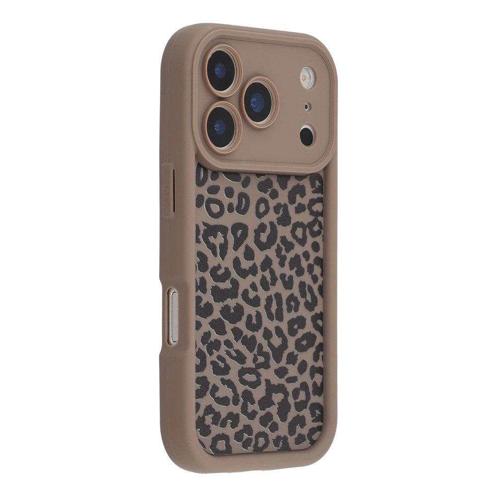 For iPhone 17 Pro Max Case Leopard Print TPU Shockproof Phone Cover - Coffee