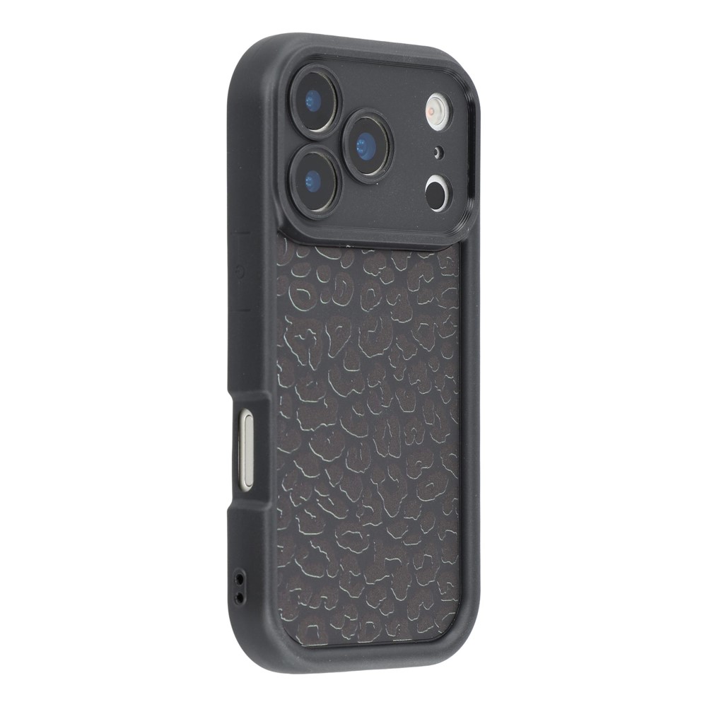 For iPhone 17 Pro Max Case Leopard Print TPU Shockproof Phone Cover - Black