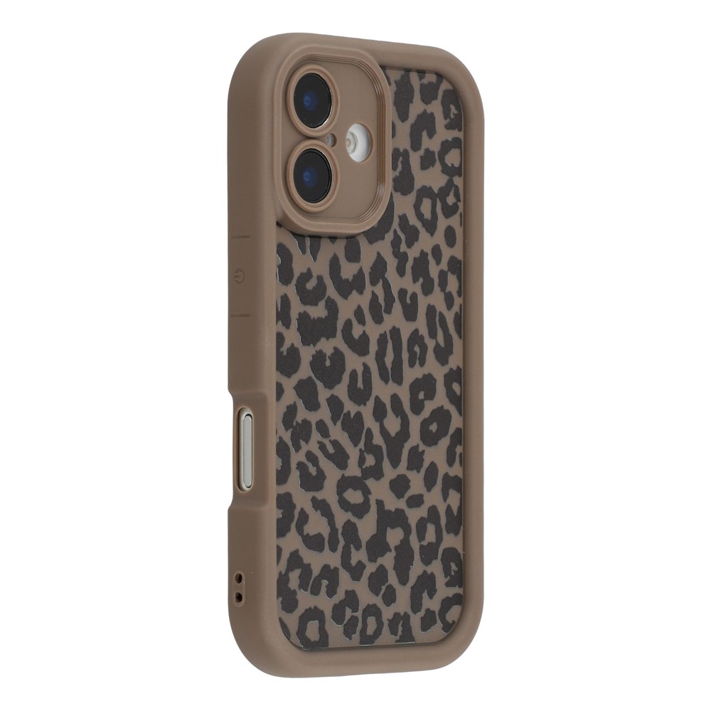 For iPhone 17 Case Leopard Print TPU Shockproof Phone Cover - Coffee
