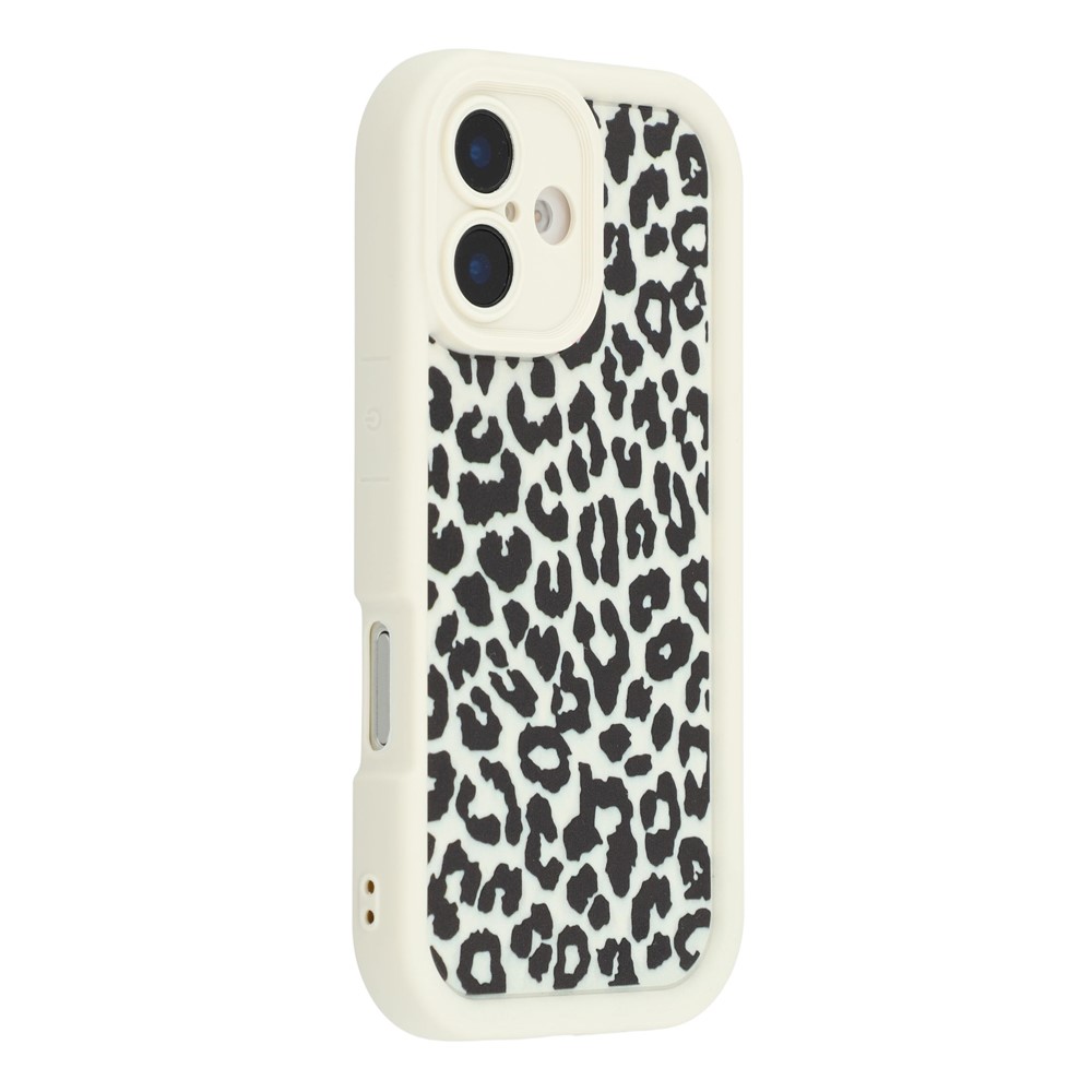 For iPhone 17 Case Leopard Print TPU Shockproof Phone Cover - White