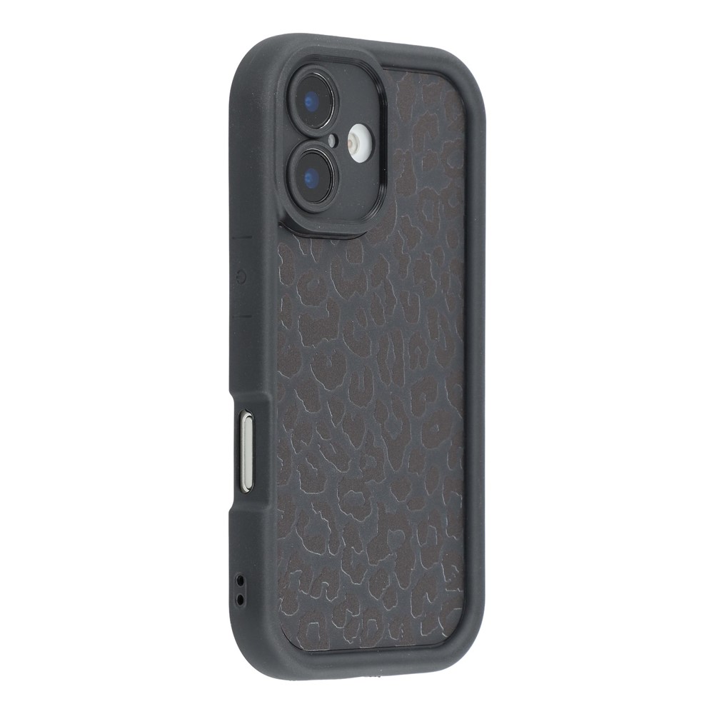 For iPhone 17 Case Leopard Print TPU Shockproof Phone Cover - Black