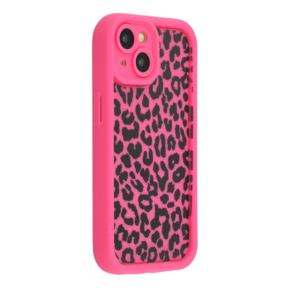 For iPhone 13 Case Leopard Print TPU Shockproof Phone Cover - Rose