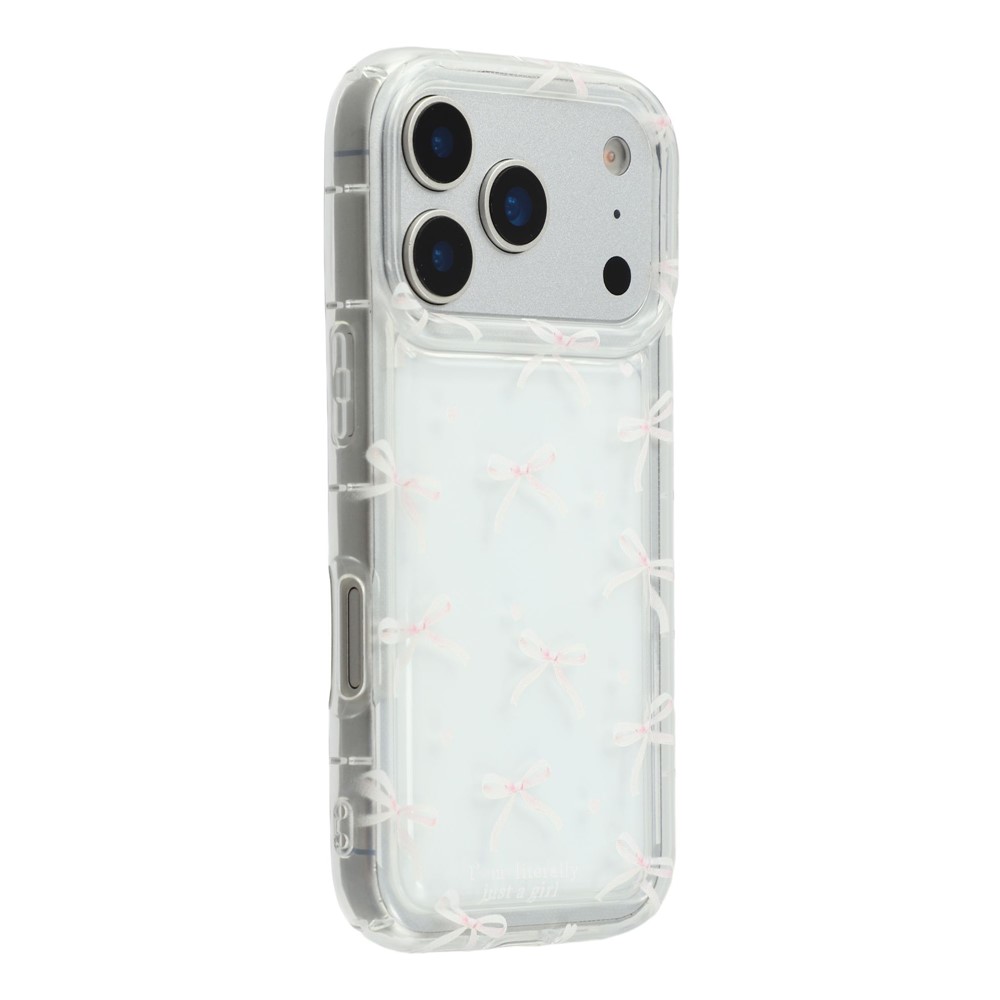 For iPhone 17 Pro Max Case Bowknot Pattern TPU Phone Back Cover - Pink Bows