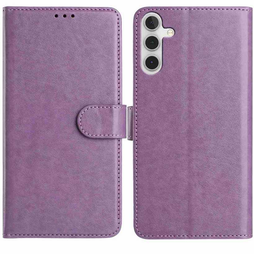 For Samsung Galaxy A05s 4G Wallet Phone Case Stand PU Leather Folio Flip Cover with 8 Card Slot - Purple