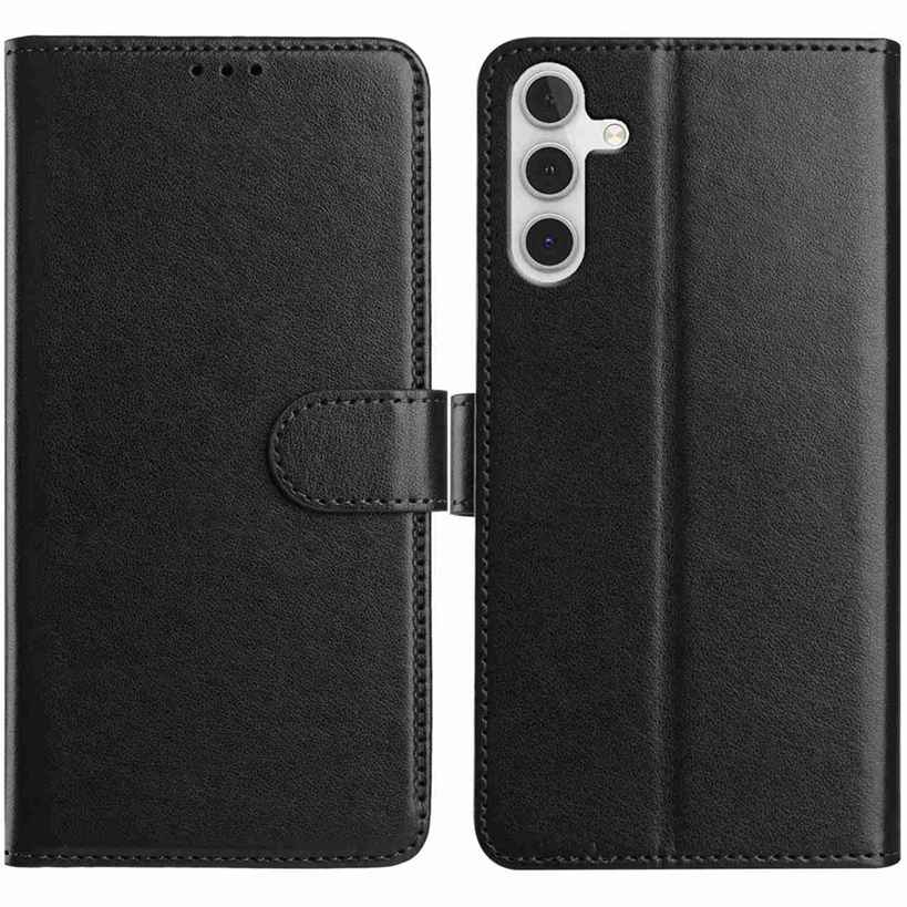 For Samsung Galaxy A05s 4G Wallet Phone Case Stand PU Leather Folio Flip Cover with 8 Card Slot - Black