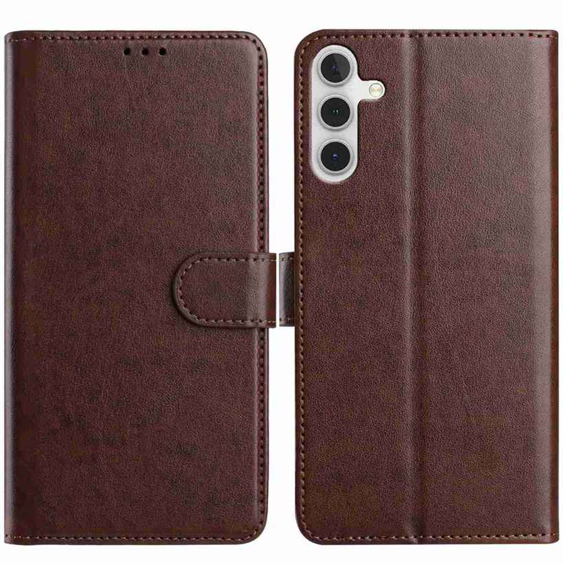 For Samsung Galaxy A05s 4G Wallet Phone Case Stand PU Leather Folio Flip Cover with 8 Card Slot - Coffee